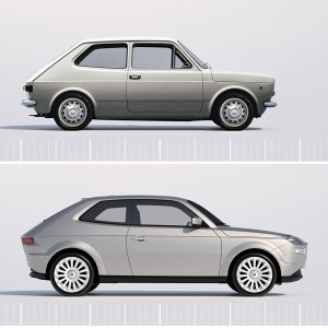 1971 Fiat 127 and 2013 David Obendorfer Fiat 127 concept.